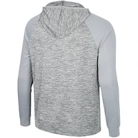 Men's Colosseum Gray Utah Utes Cybernetic Raglan Quarter-Zip Hooded Top