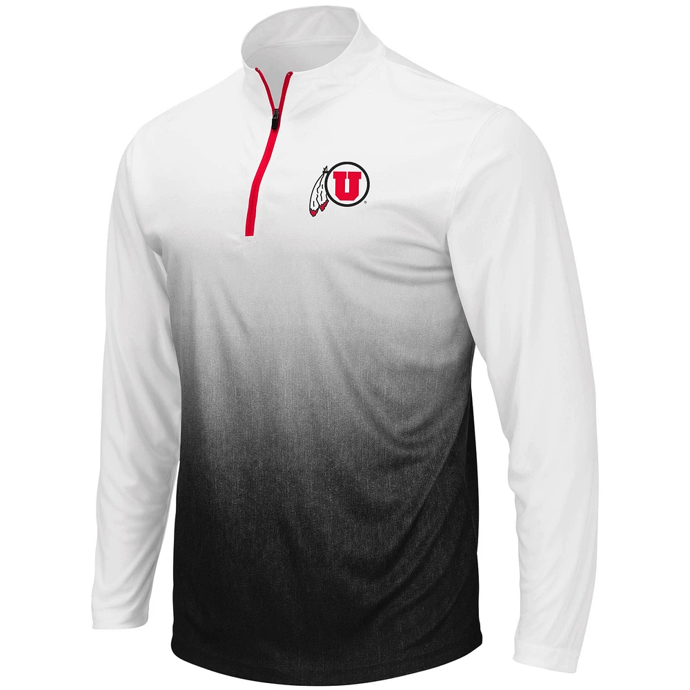 Men's Colosseum Gray Utah Utes Magic Team Logo Quarter-Zip Jacket