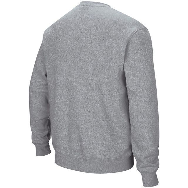 Sweat-shirt en sergé Colosseum Utah Utes Arch & Logo Tackle gris chiné pour homme