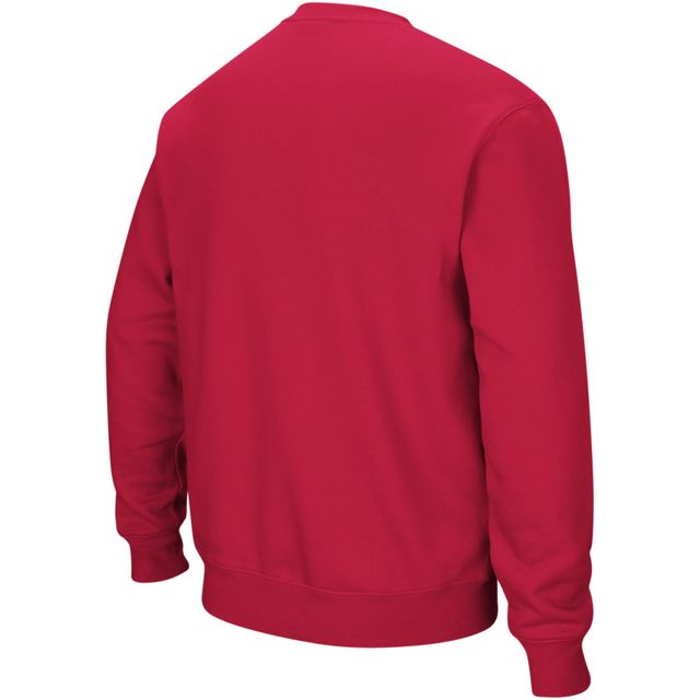 Colosseum Red Utah Utes Arch & Logo Crew Neck Sweat-shirt pour homme