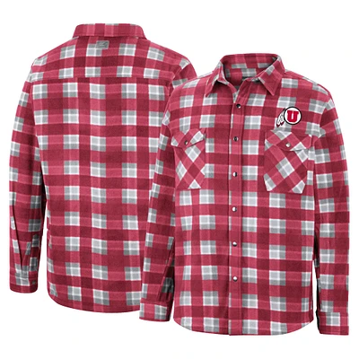 Men's Colosseum Red Utah Utes Ellis Full-Snap Jacket