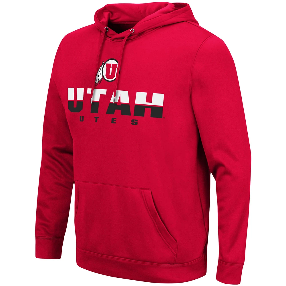 Men's Colosseum Red Utah Utes Lantern Pullover Hoodie