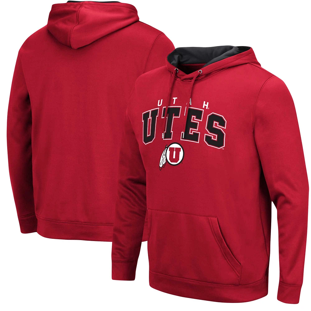 Men's Colosseum Red Utah Utes Resistance Pullover Hoodie