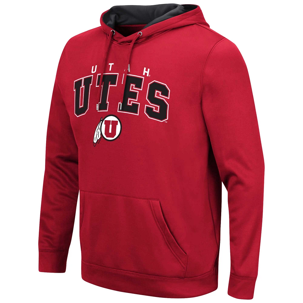 Men's Colosseum Red Utah Utes Resistance Pullover Hoodie