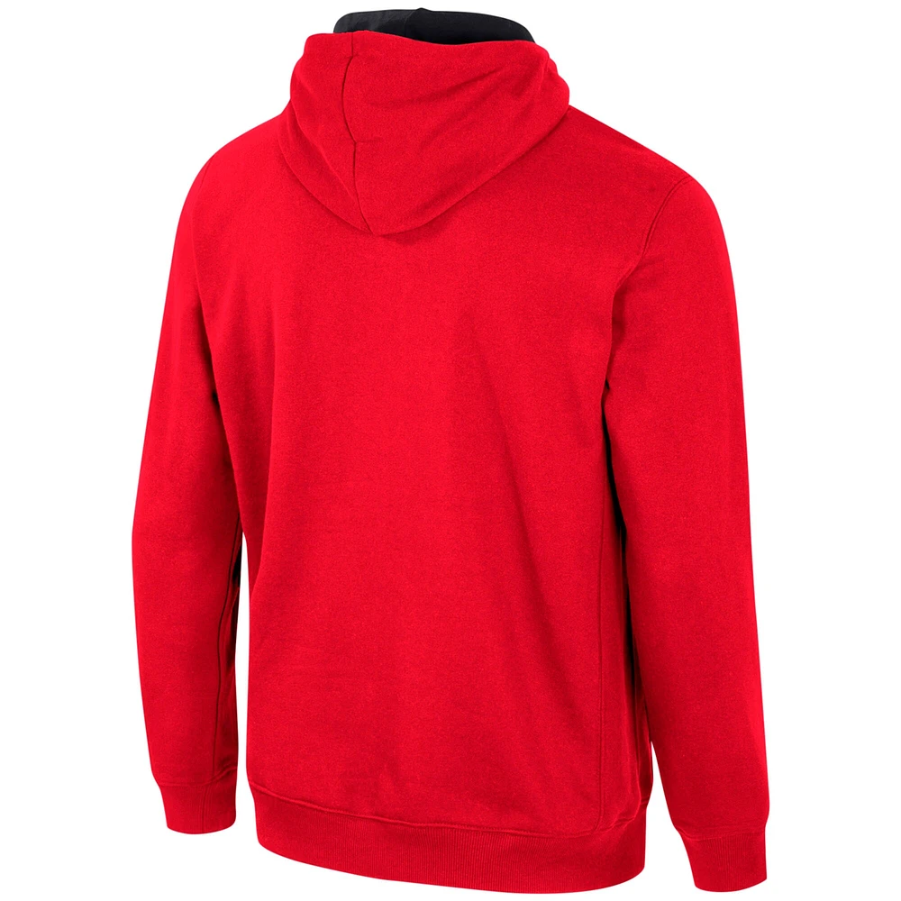 Chandail à capuchon demi-glissière Colosseum Red Utah Utes Team pour homme