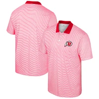 Men's Colosseum White Utah Utes Print Stripe Polo