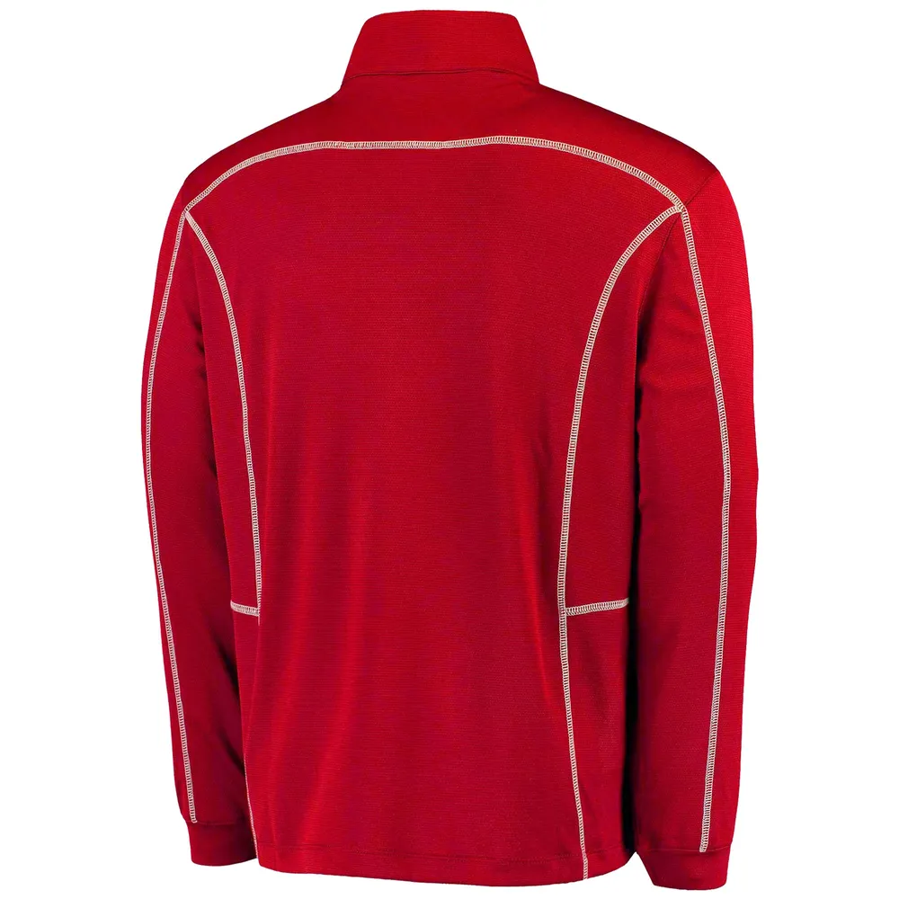 Columbia Golf Red Utah Utes Shotgun Omni-Wick Veste à enfiler quart de zip pour homme