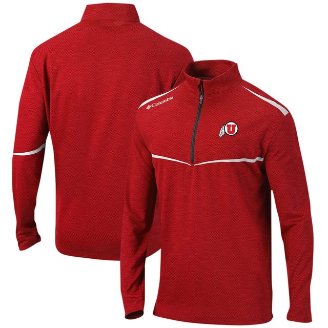 Veste Columbia Red Utah Utes Scorecard Quarter-Zip pour homme