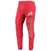 Concepts pour hommes Sport rouge/anthracite chiné Utah Utes Meter ensemble t-shirt à capuche manches longues et pyjama de jogging