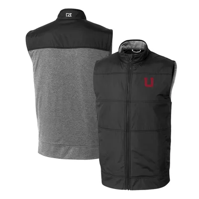 Utah Utes Cutter & Buck Vault Stealth Hybrid Quilted Full-Zip Windbreaker Vest