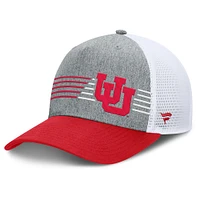 Casquette ajustable Fanatics Heather Grey/Red Utah Utes pour hommes