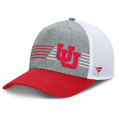 Casquette ajustable Fanatics Heather Grey/Red Utah Utes pour hommes