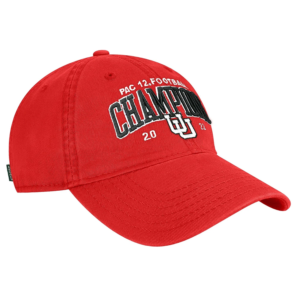 Men's Legacy Athletic Scarlet Utah Utes 2022 PAC-12 Champions  Bold Arch EZA Relaxed Twill Adjustable Hat