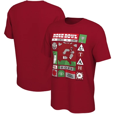 T-shirt illustré Nike Utah Utes 2023 Rose Bowl rouge pour homme