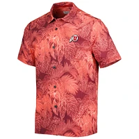 Chemise boutonnée Tommy Bahama Red Utah Utes Coast Luminescent Frond Camp IslandZone pour homme