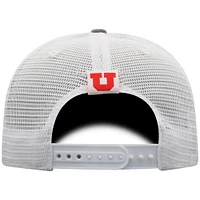 Men's Top of the World Gray/White Utah Utes Victory Baseline Trucker Adjustable Hat