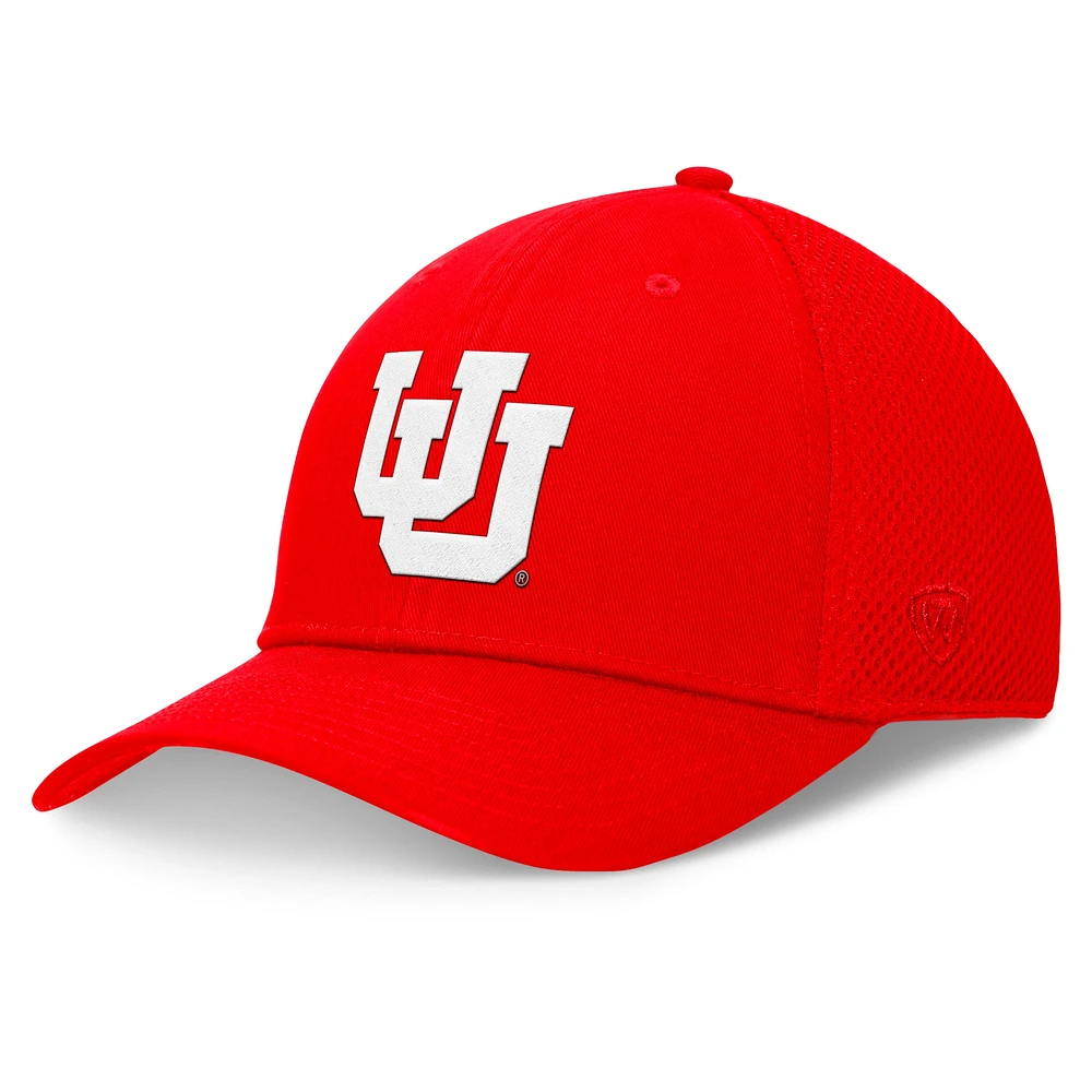 Men's Top of the World Red Utah Utes Spacer Flex Hat