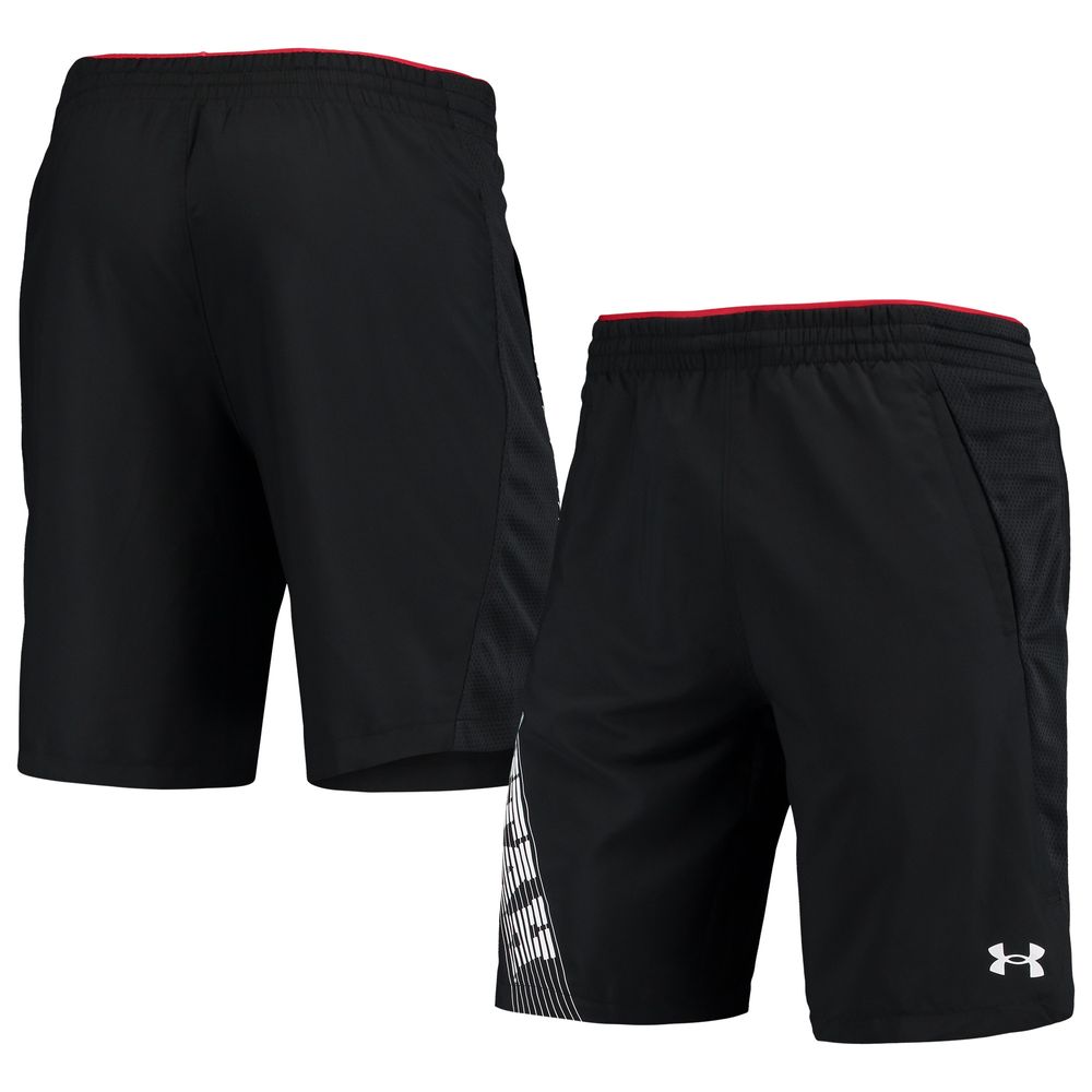 Men's Under Armour Black Utah Utes 2021 Sideline Woven Shorts