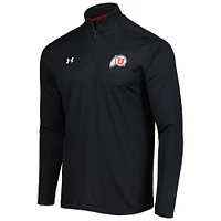 Men's Under Armour Black Utah Utes Lightweight Mock Neck Performance Quarter-Zip Jacket