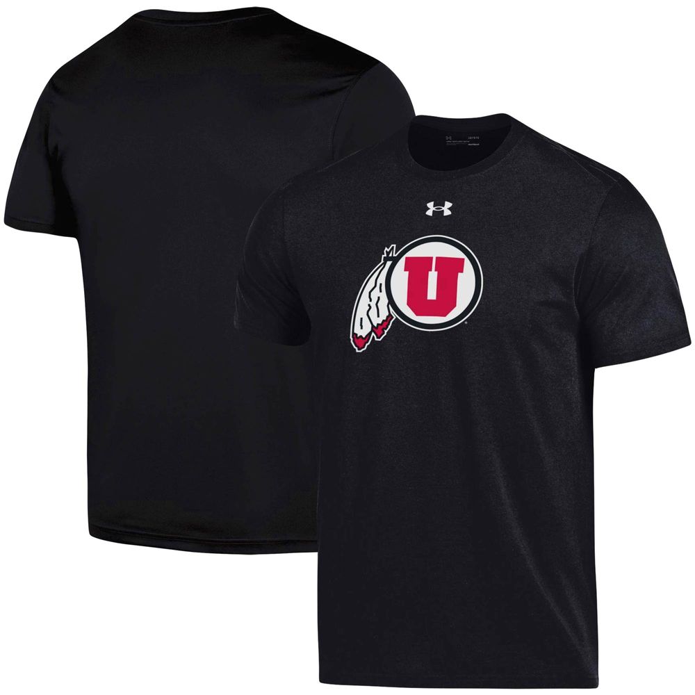 Men's Under Armour Black Utah Utes School Logo Performance Cotton T-Shirt