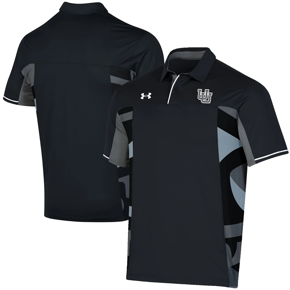 Polo Under Armour Utah Utes Special Game noir pour hommes