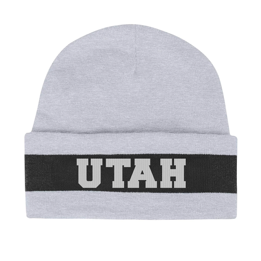 Men's Under Armour  Gray Utah Utes Jacquard Cuffed Knit Hat