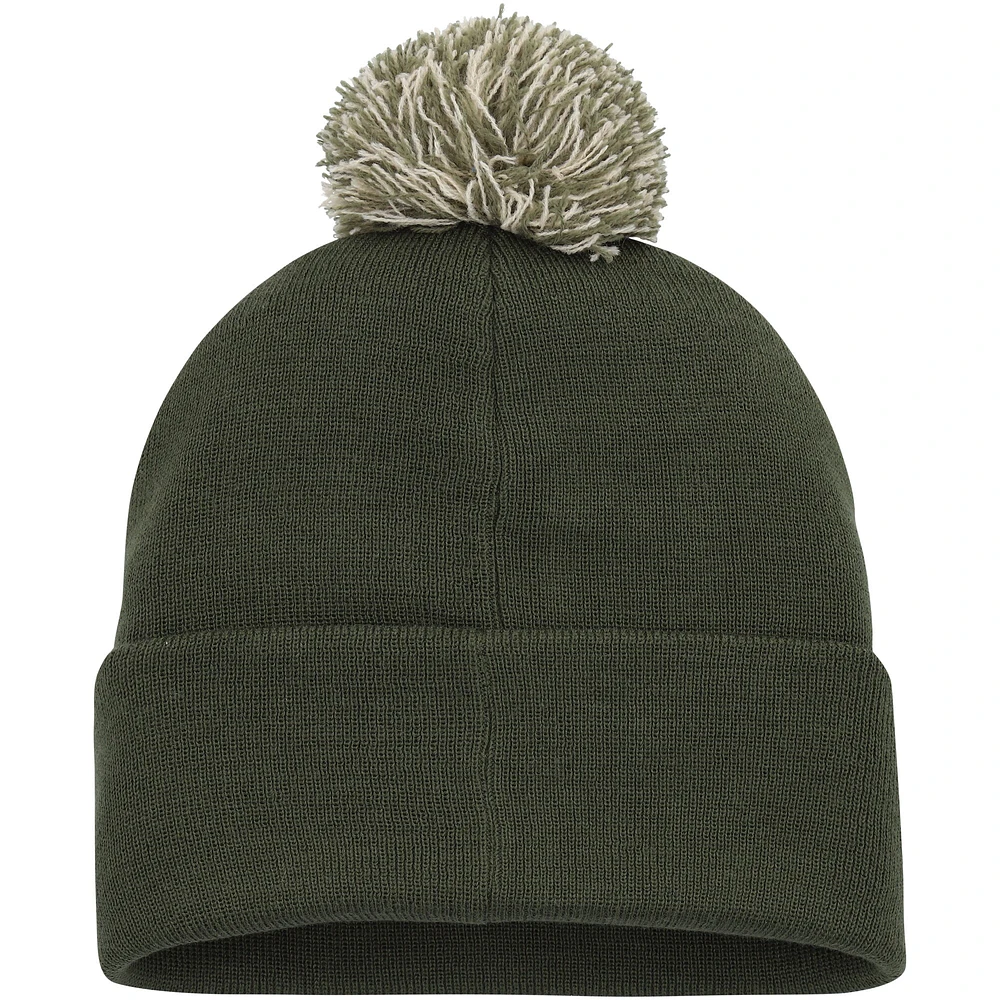 Bonnet en tricot à revers avec pompon vert Utah Utes Freedom Collection d'Under Armour pour hommes