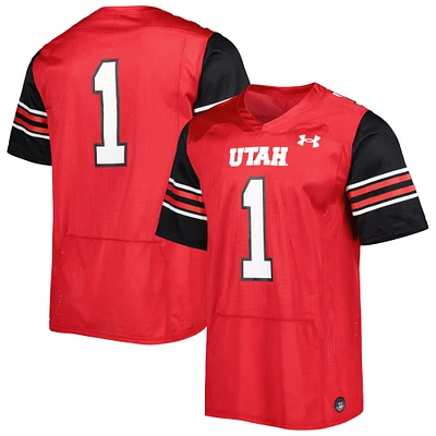 Under Armour #1 Rouge Utah Utes Team Wordmark Replica Maillot de football pour homme