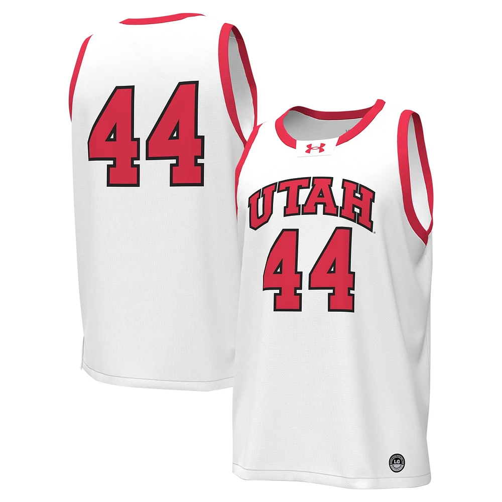 Maillot de basket-ball réplique Utah Utes #44 Under Armour pour homme, blanc