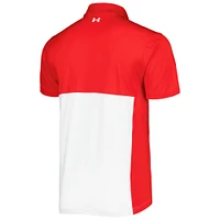 Under Armour Rouge/Blanc Utah Utes Vert Blocked Polo Performance Homme