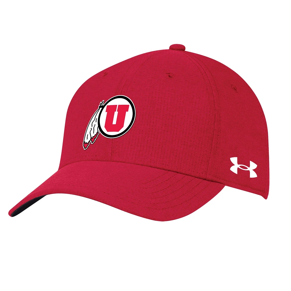 Casquette Under Armour Utah Utes Airvent Performance Flex rouge pour hommes