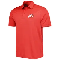 Polo Under Armour rouge Utah Utes vert Trail Stripe pour homme