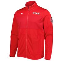 Men's Under Armour Red Utah Utes Knit Warm-Up Full-Zip Jacket