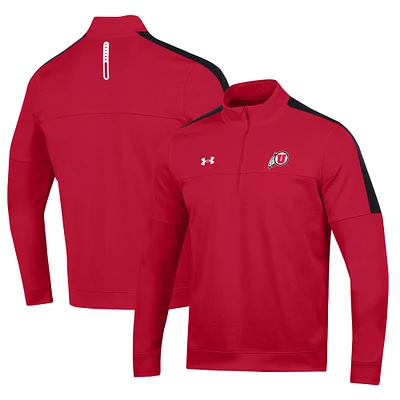 Men's Under Armour Red Utah Utes Midlayer Half-Zip Jacket