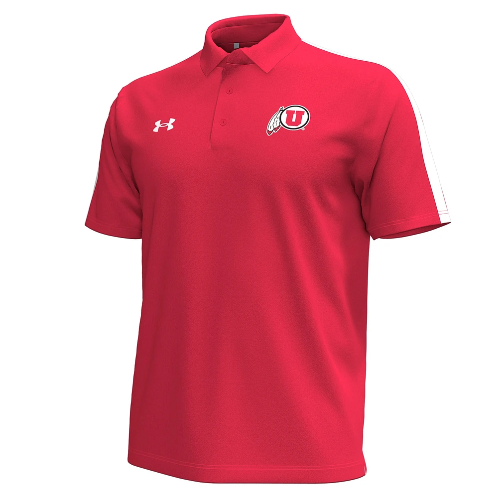 Men's Under Armour Red Utah Utes Pinnacle Performance Polo