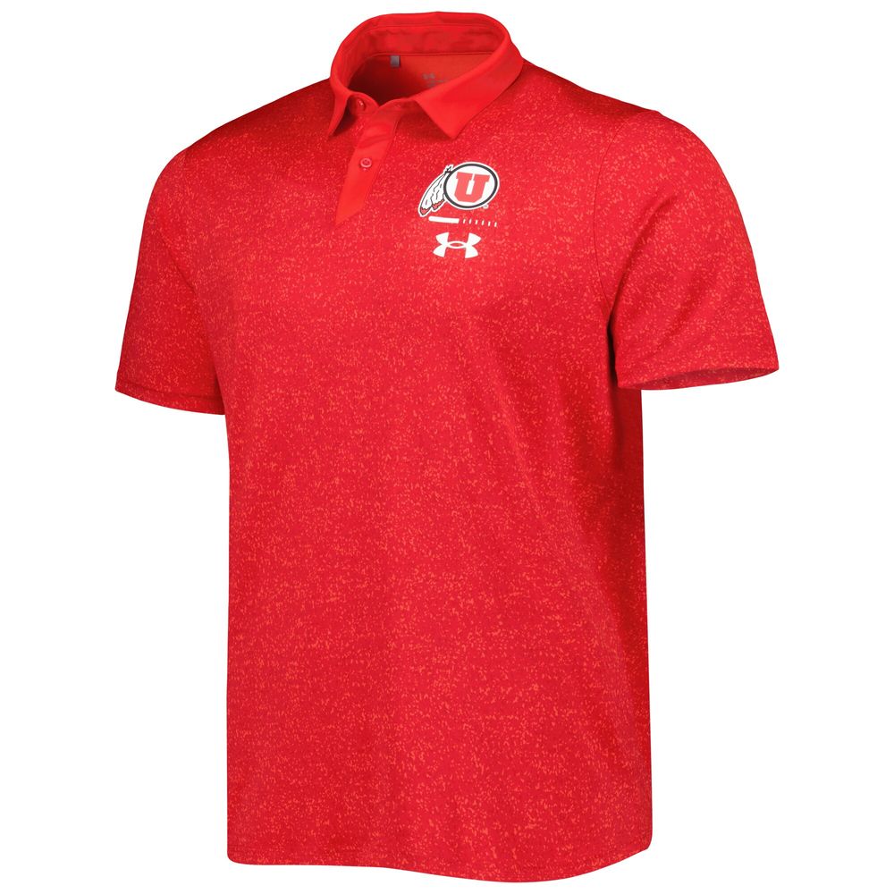 Men's Under Armour Red Utah Utes Static Performance Polo