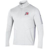 Men's Under Armour White/Heathered Gray Utah Utes Apollo Half-Zip Jacket