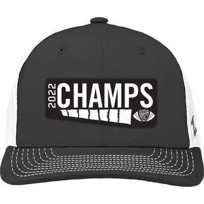 Utah Utes Zephyr 2022 PAC-12 Champions  Locker Room Adjustable Hat  - Charcoal/White