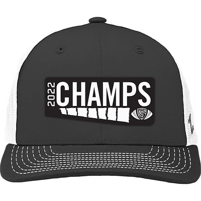 Casquette réglable Zephyr Charcoal/White Utah Utes 2022 PAC-12 Champions Locker Room pour homme