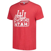 Unisex Charlie Hustle  Red Utah Utes Mountain Monogram Tri-Blend T-Shirt