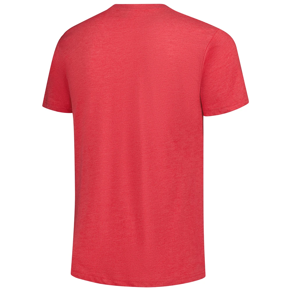 Unisex Charlie Hustle  Red Utah Utes Mountain Monogram Tri-Blend T-Shirt