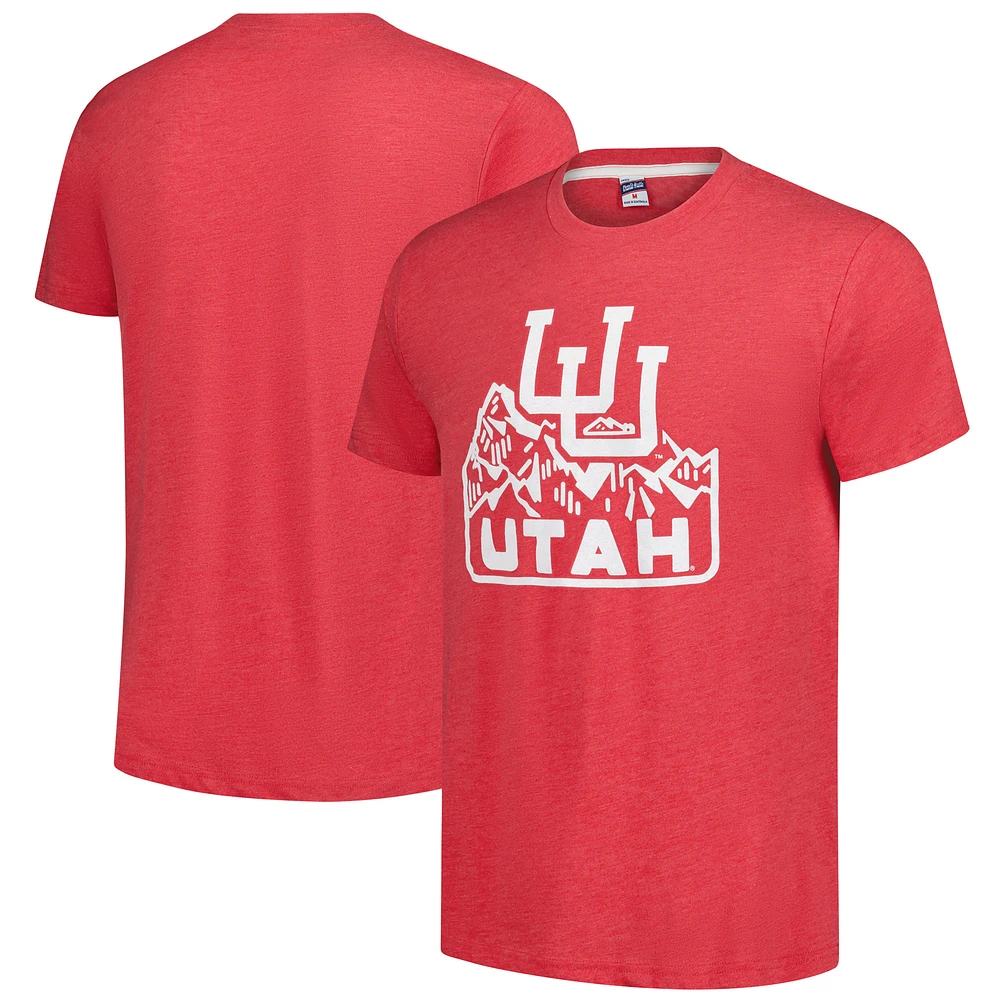 Unisex Charlie Hustle Red Utah Utes Mountain Monogram Tri-Blend T-Shirt