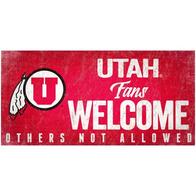 Utah Utes 6" x 12" Fans Welcome Sign