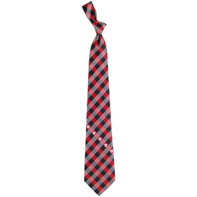 Utah Utes Woven Checkered Tie - Crimson/Black