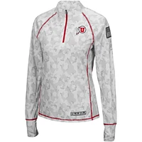 Women's Colosseum Camo Utah Utes OHT Military Appreciation Officer Arctic Lightweight Quarter-Zip Top