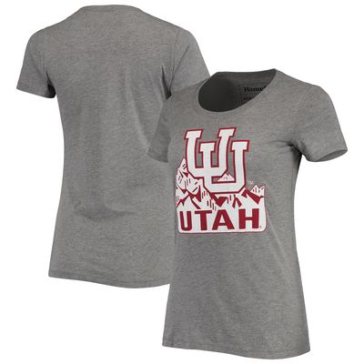 Women's Homefield Heathered Gray Utah Utes Vintage Mountains Tri-Blend T-Shirt