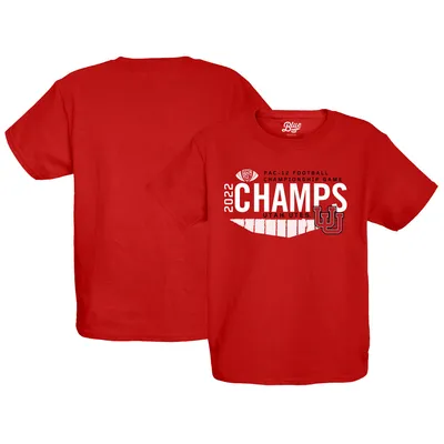 Utah Utes Blue 84 Youth 2022 PAC-12 Football Conference Champions Locker Room T-Shirt - Red