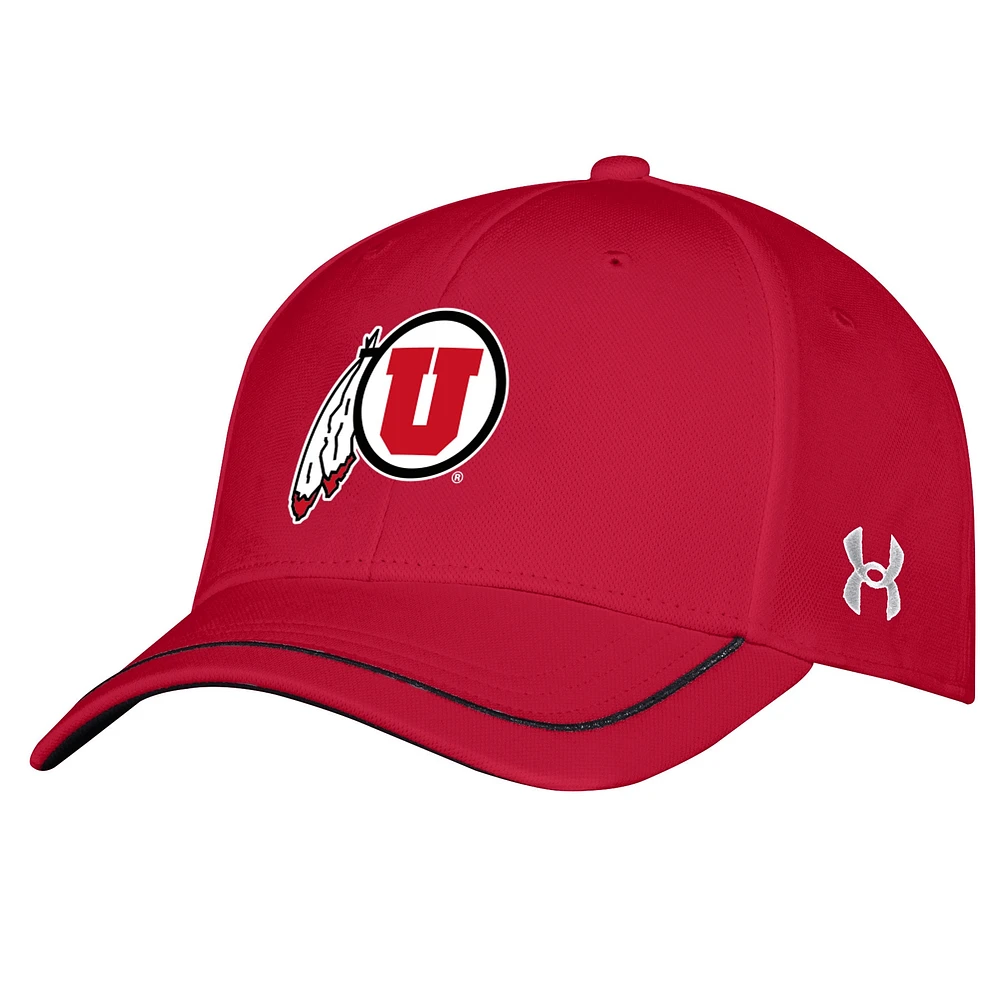 Casquette réglable Under Armour Utah Utes Blitzing Accent Performance rouge pour jeune