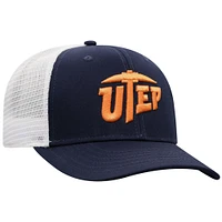 Casquette de camionneur ajustable Top of the World pour homme, bleu marine/blanc, UTEP Miners Victory Baseline