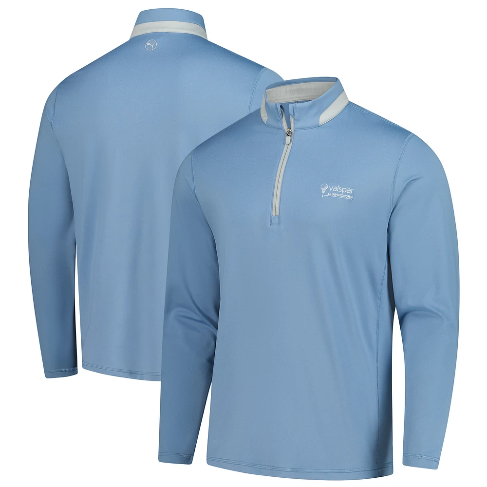 Puma  Light Blue Valspar Championship Gamer Golf Quarter Zip Top